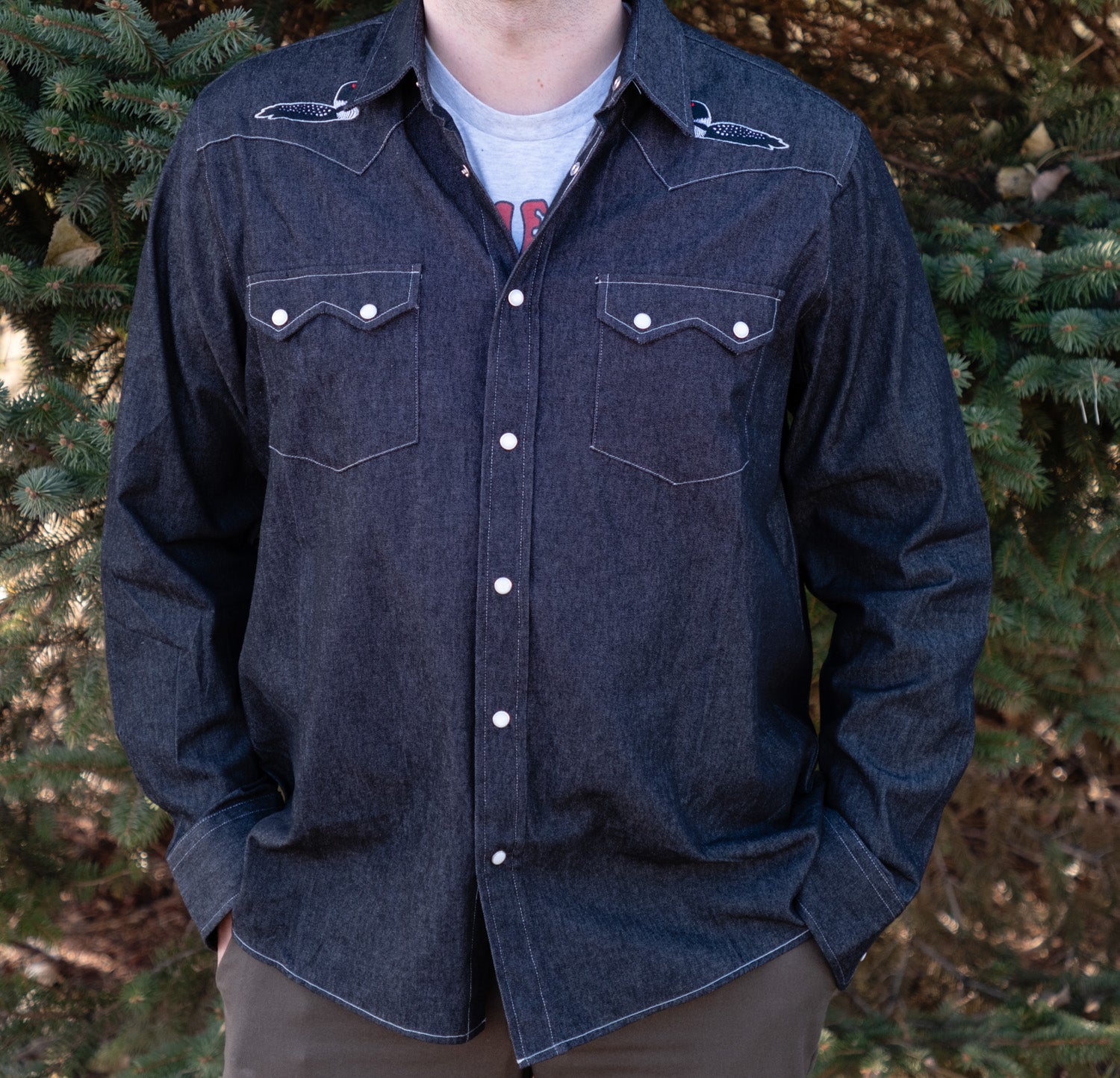 Denim Western Snap Front Shirt – Lift Bridge Brewing Co