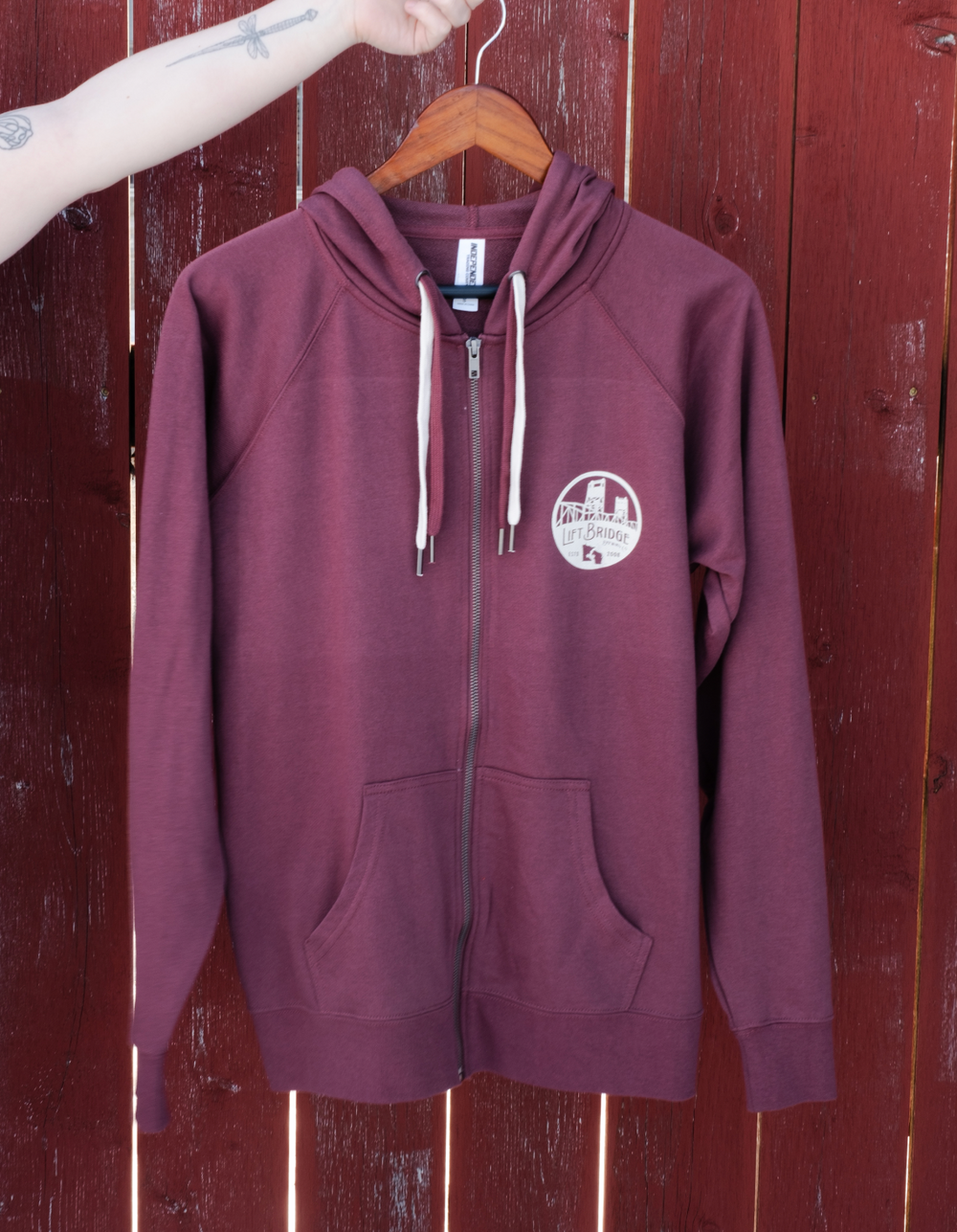 Maroon Lightweight Zip-Up Hoodie