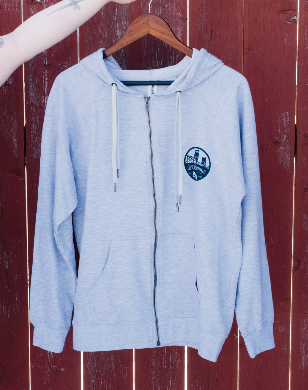 Heather Grey Lightweight Zip-Up Hoodie